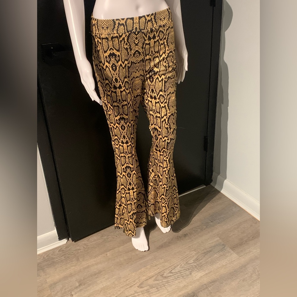 Snake print bell bottoms